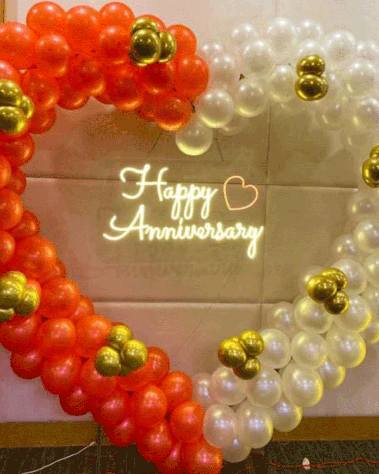 Romantic & Fiery Love Fest Anniversary Decoration at Home