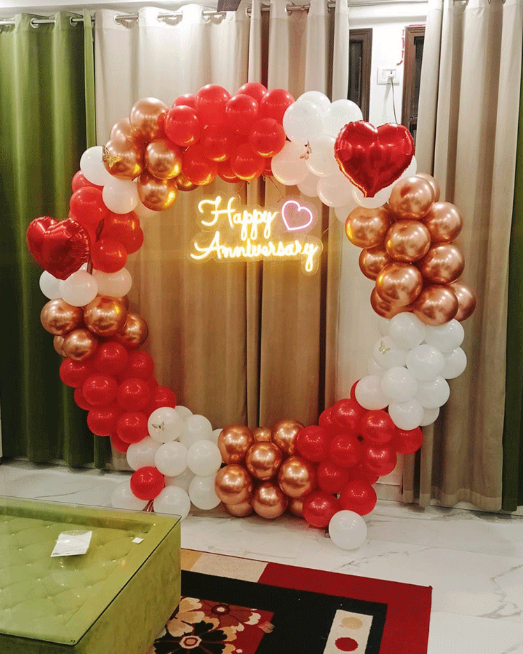 Romantic & Fiery Love Fest Anniversary Decoration at Home